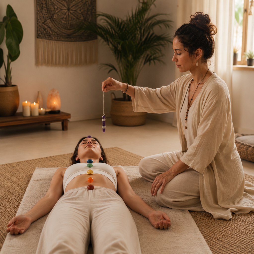 Péndulo de Amatista Natural de Tres Piezas para Radiestesia y Meditación
