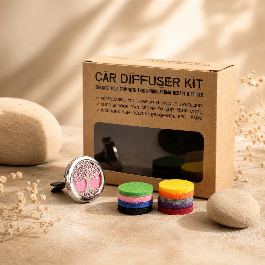 Difusor de Aromaterapia para Coche Árbol de la Vida de Acero Inoxidable