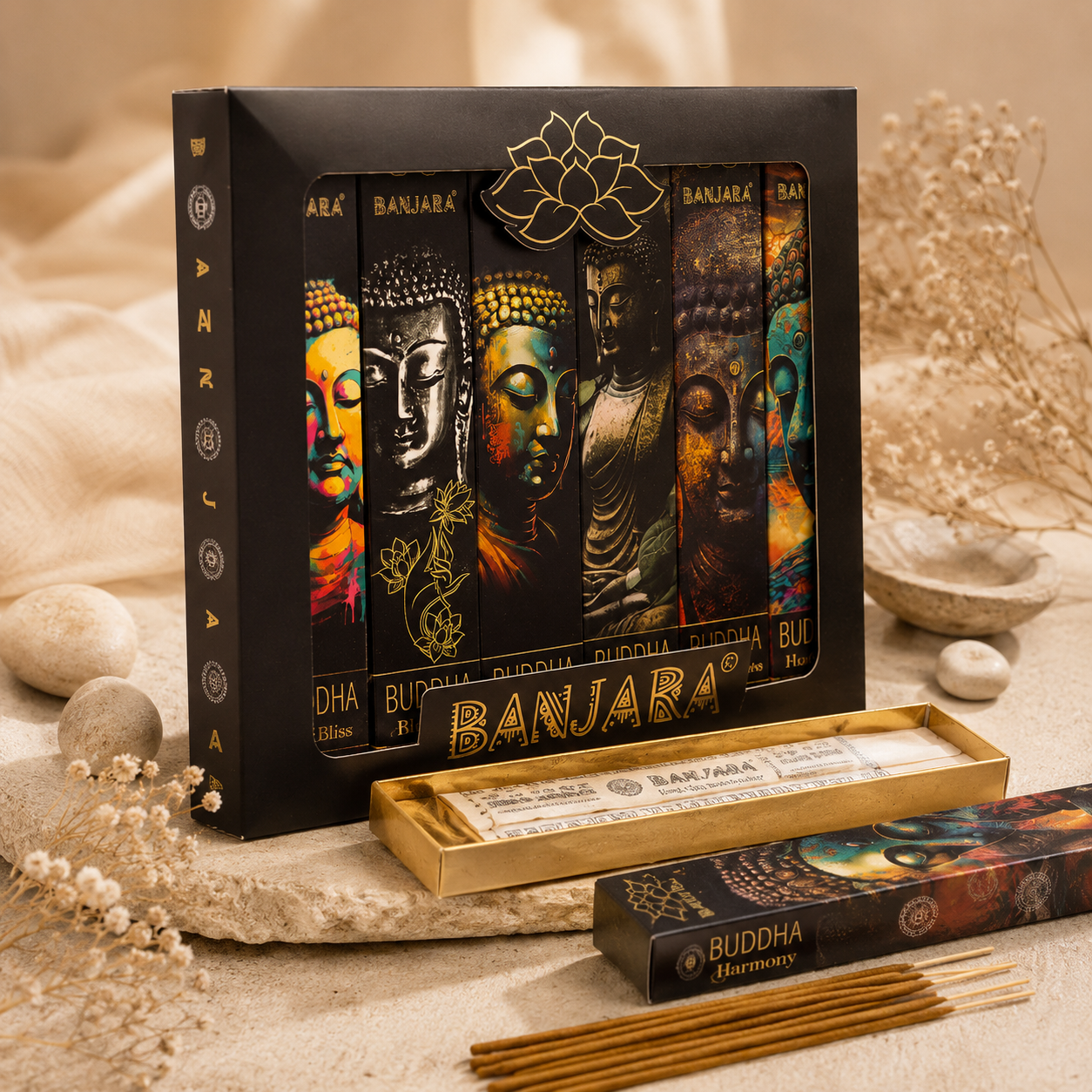Set de Regalo de Inciensos Naturales Buda – 6 Aromas para Meditación