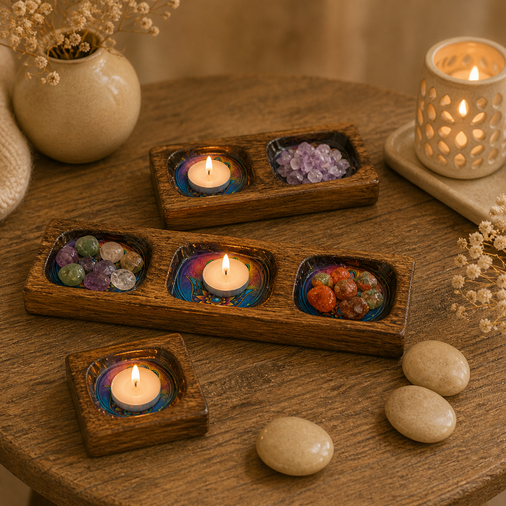 Bandejas de Madera Mango Hamsa Hechas a Mano Decoración Espiritual y Natural