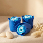 Set de 3 flores de Jabón caja corazón - rosas azul