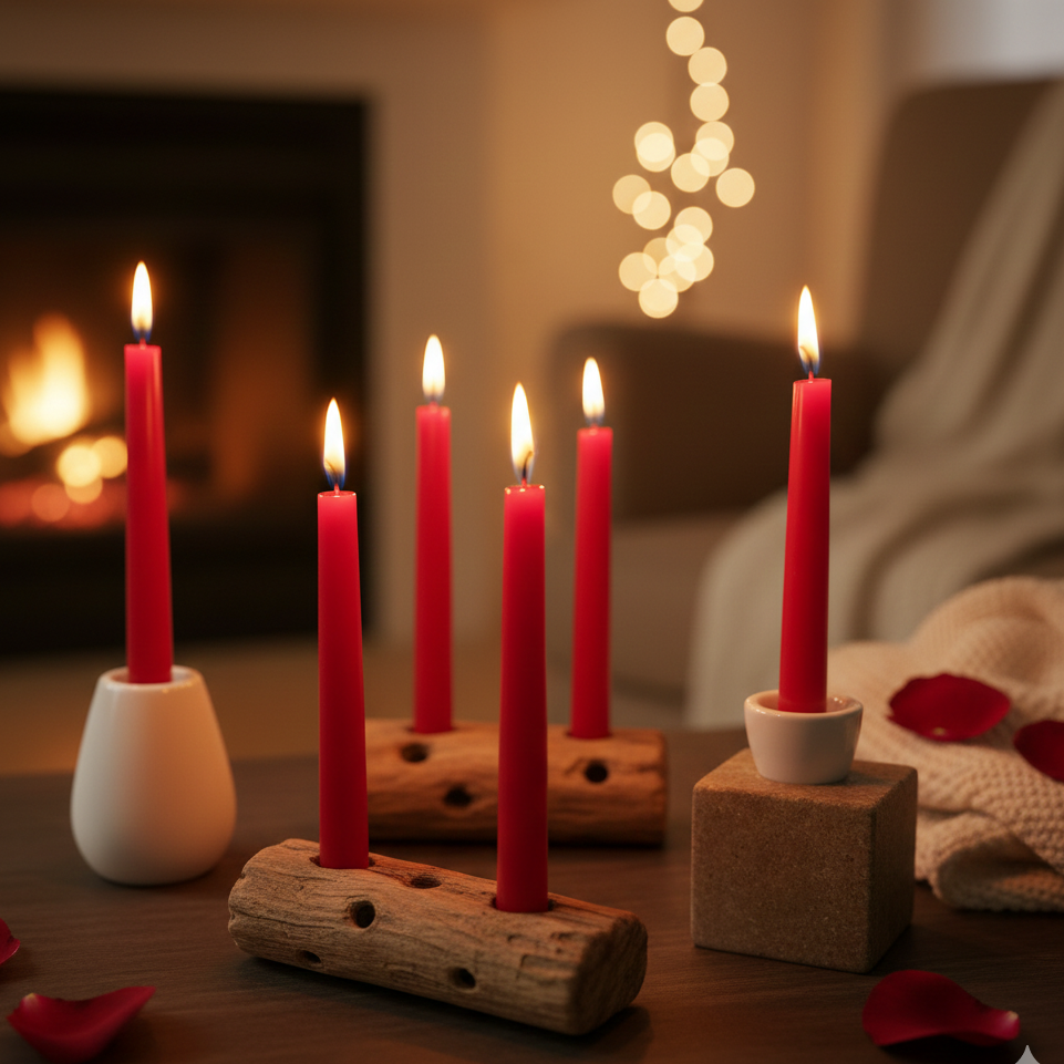 Pack 10 velas rituales de amor rojas para intenciones, autocuidado y regalos especiales