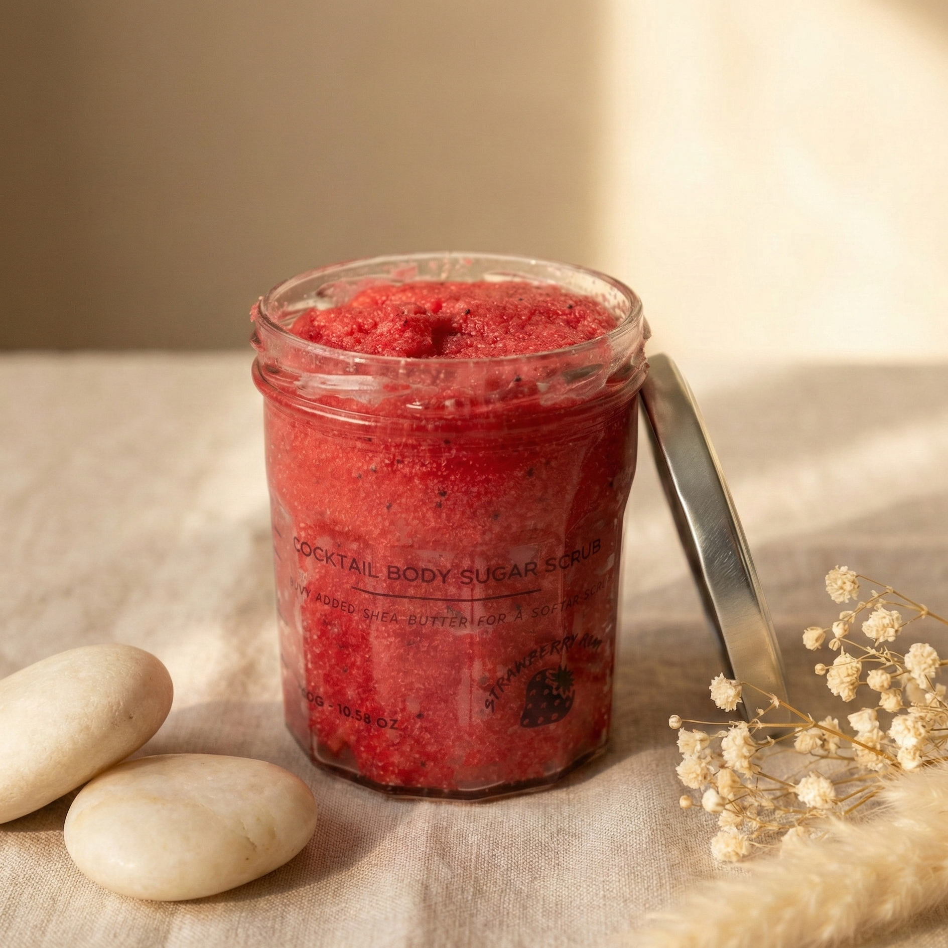 Exfoliante corporal de azúcar perfumado - Ron de fresa 300g