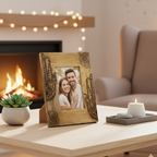 Marco de fotos Hamsa negro de madera de mango 13x18 cm estilo boho protector