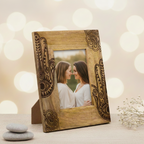 Marco de fotos mandala negro de madera de mango 13x18 cm estilo boho zen