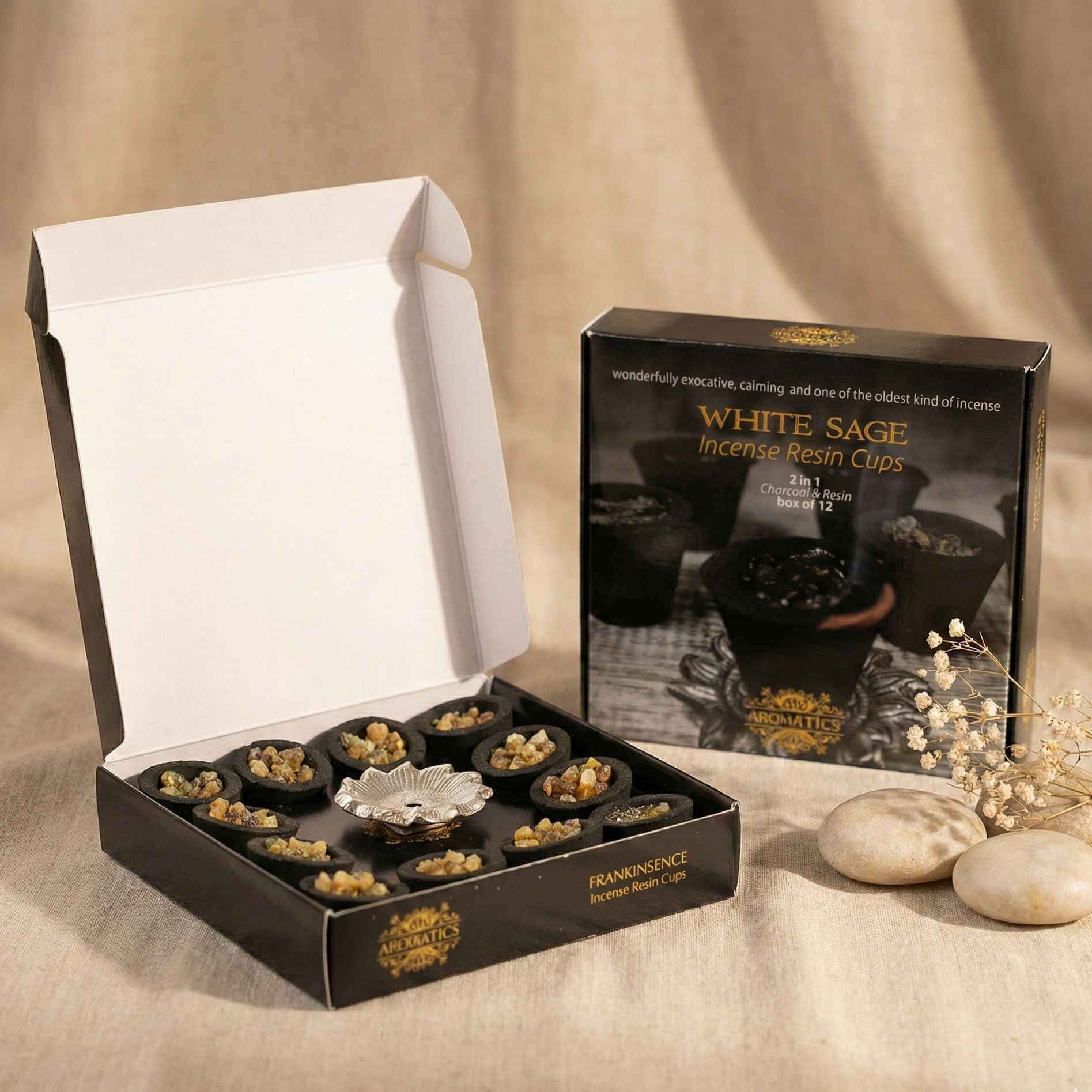 Caja de 12 Copas de Resina - Tres Reyes