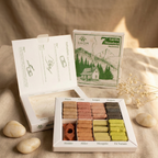 Display Set of 70 Incense Smudge Bricks and Burner - 7 Earthy Himalaya Incenso