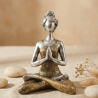 Yoga Lady Figure -  Silver & Gold 24cm