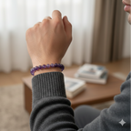 Pulsera ajustable de amatista con hilo negro