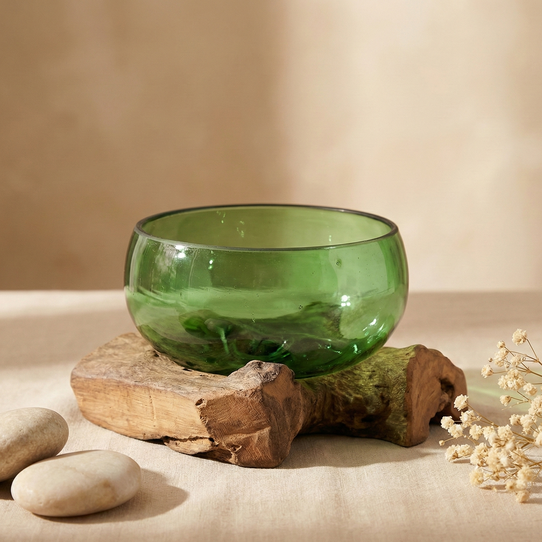 Botellas de cerveza recicladas - Cuenco Ancho en Madera