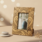 Marco de fotos Buda negro de madera de mango 13x18 cm estilo boho zen