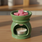 Tabletas de cera aromáticas en corazones de soja geranio y anís en frasco de vidrio