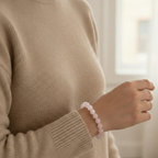 Brazalete de cuarzo rosa para amor propio y reconciliación