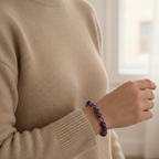 Pulsera ajustable de amatista con hilo negro