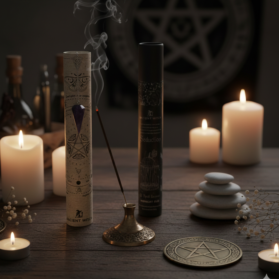 Incienso Ritual de Seducción con Péndulo de Amatista