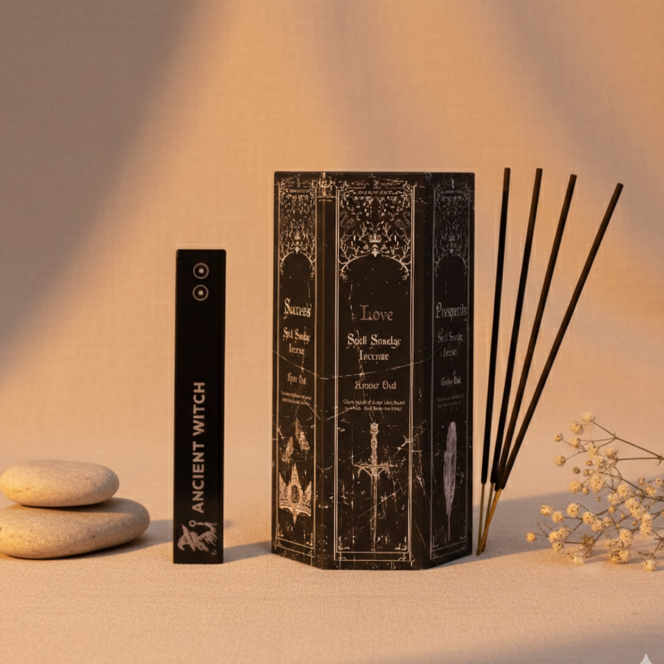 Set ritual de inciensos esotéricos con péndulos de gemas – 5 aromas para conexión y propósito