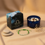 Vela de cristal del zodiaco Libra de soja con pulsera de piedras preciosas
