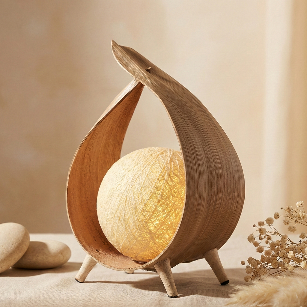 Lámpara de Coco Natural: Ilumina tu Hogar con un Toque Exótico