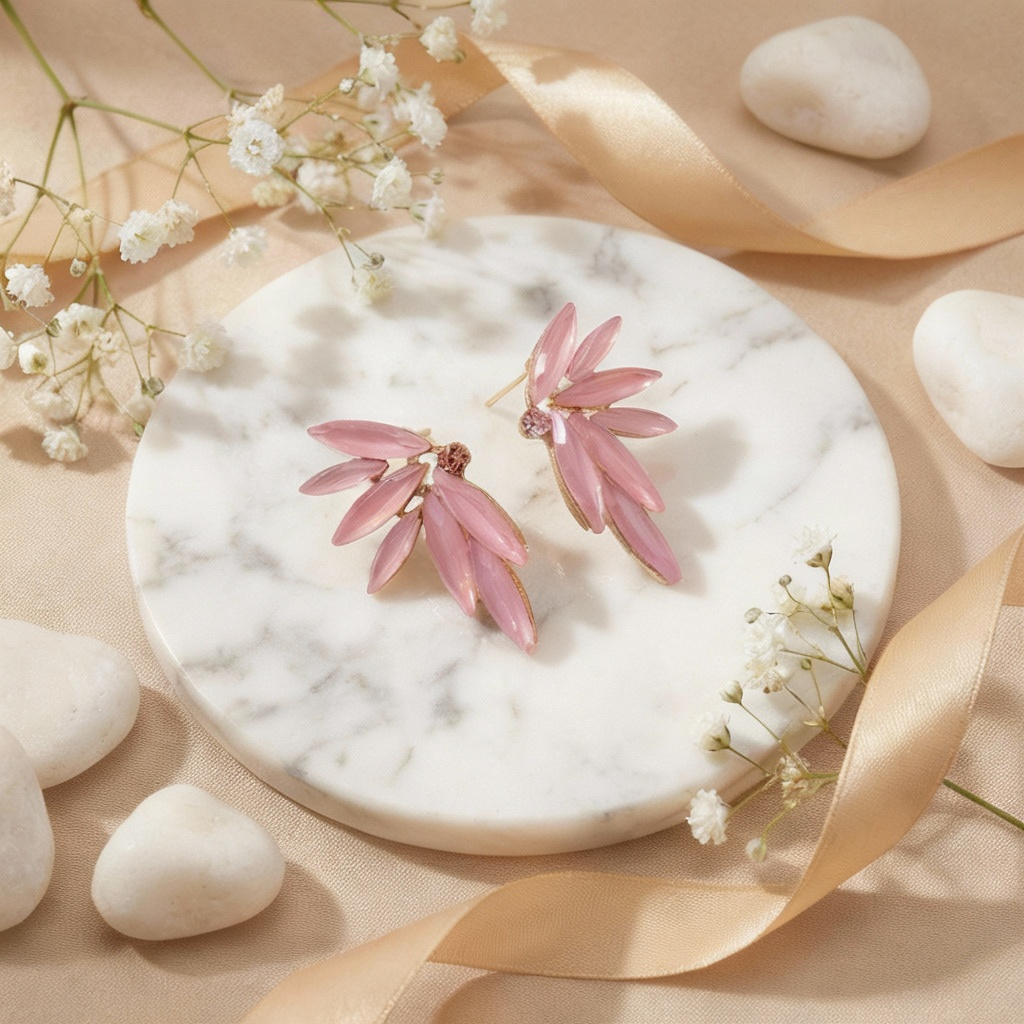 Pendientes de Cristal Vintage - Hadas - Cuarzo Rosa