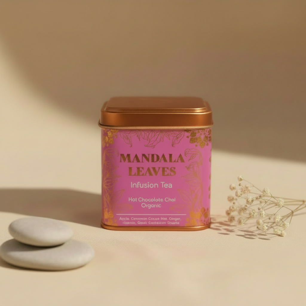 Infusión de chocolate caliente con chai sin cafeína en lata 50 g