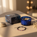 Vela de cristal del zodiaco Virgo de soja con pulsera de piedras preciosas