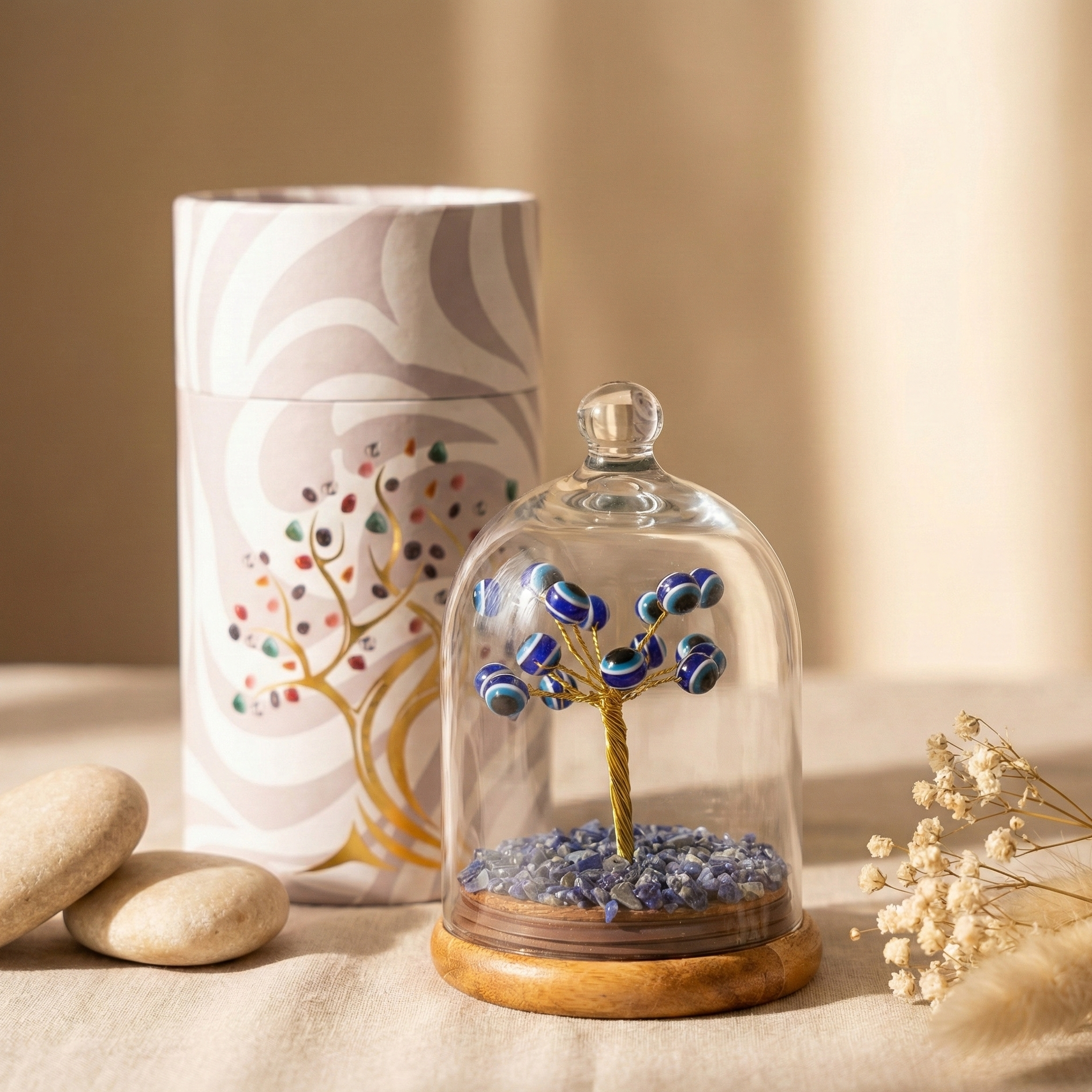 Jardín de cúpula de gemas - Ojo malvado en lapislázuli - 20 cuentas