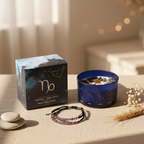 Vela de cristal del zodiaco Capricornio de soja con pulsera de piedras preciosas