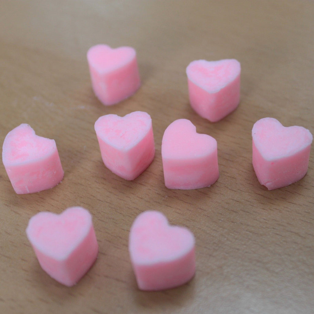 Tabletas de cera aromáticas en corazones de soja geranio y anís en frasco de vidrio