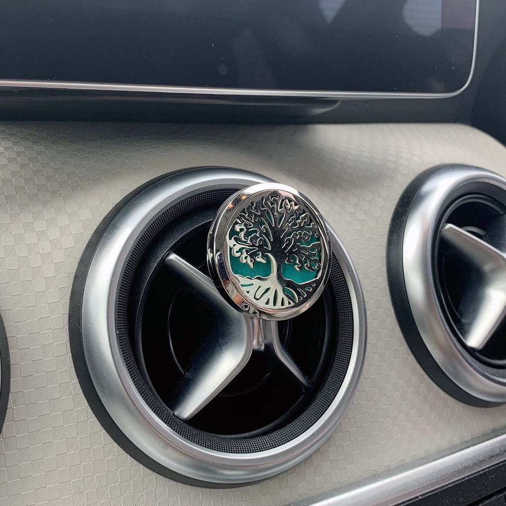 Difusor de Aromaterapia para Coche Árbol de la Vida de Acero Inoxidable