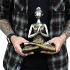 Yoga Lady Figure -  Silver & Gold 24cm