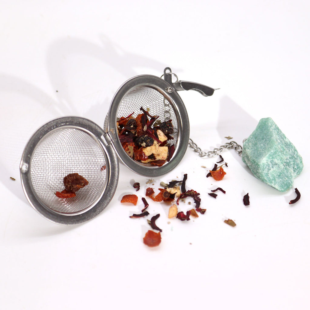 Colador de té con piedra natural Aguamarina