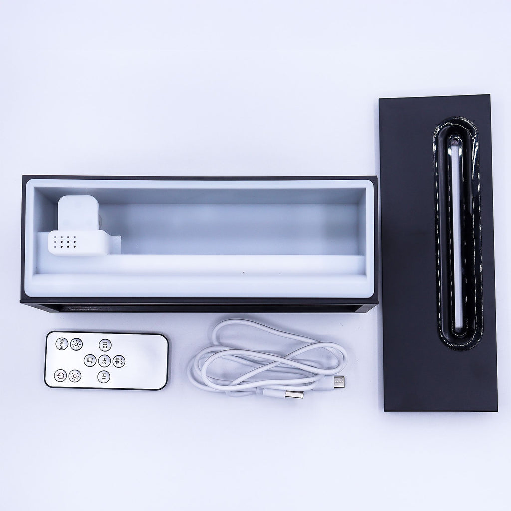 Difusor de aromas efecto llama con sonido de aves USB negro