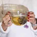 Colador de té con piedra natural Aguamarina