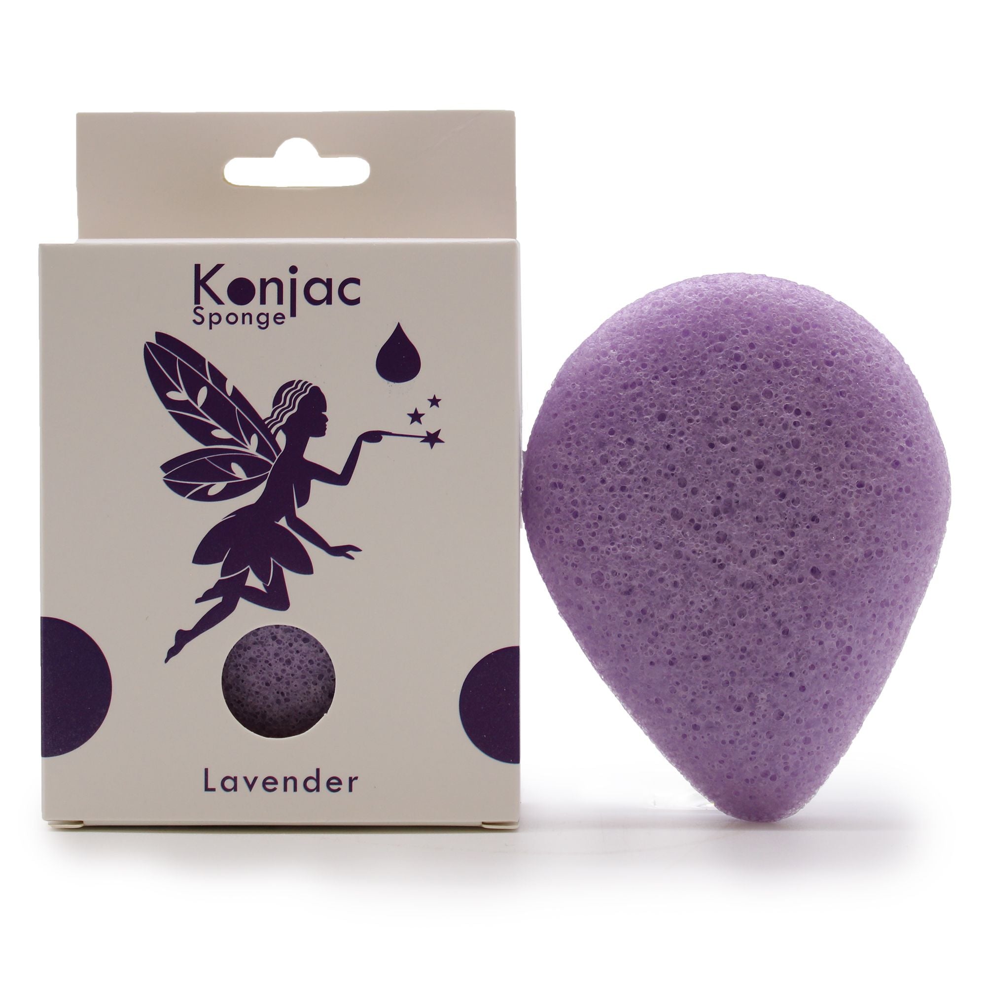 Esponja facial Konjac de lavanda calmante 100% natural