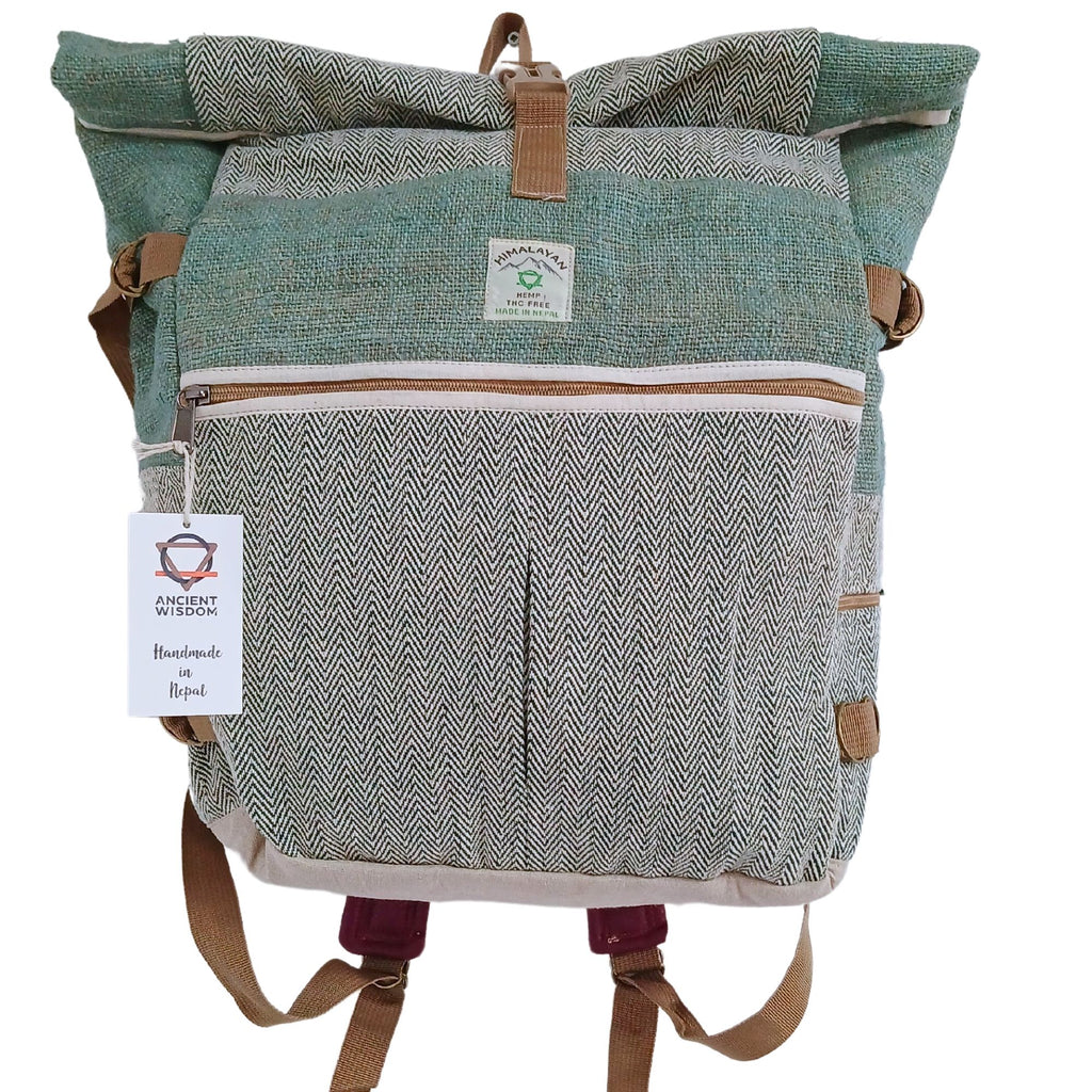 Mochila de Cáñamo para Viajes Color Salvia