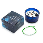 Vela de cristal del zodiaco Libra de soja con pulsera de piedras preciosas