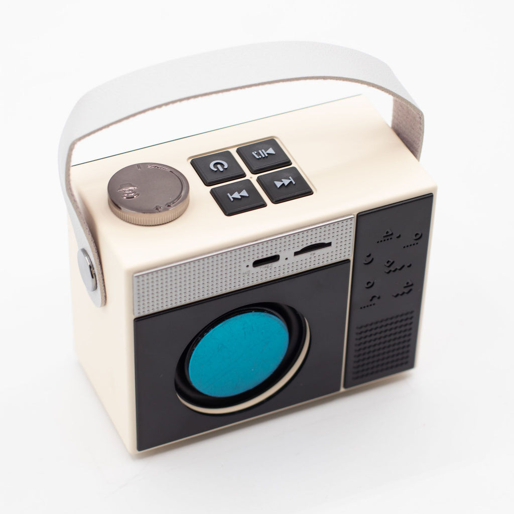 Altavoz retro Bluetooth Jojocut C10 radio portátil con asa y batería recargable