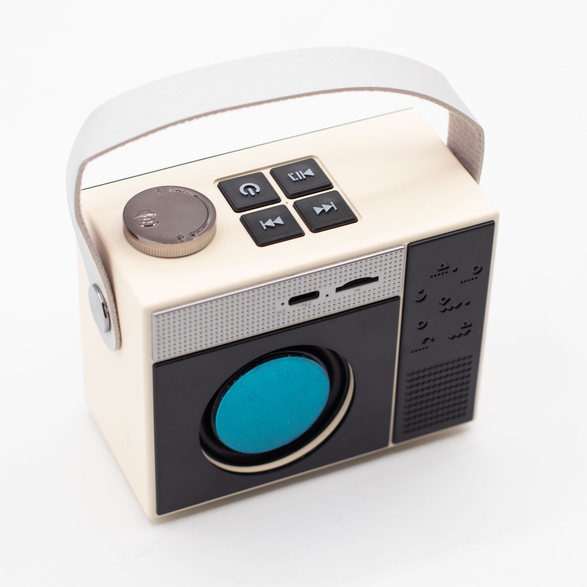 Altavoz retro Bluetooth Jojocut C10 radio portátil con asa y batería recargable