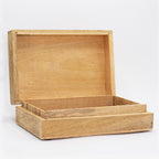 Caja de madera de mango Buda blanco grande para joyas y cristales