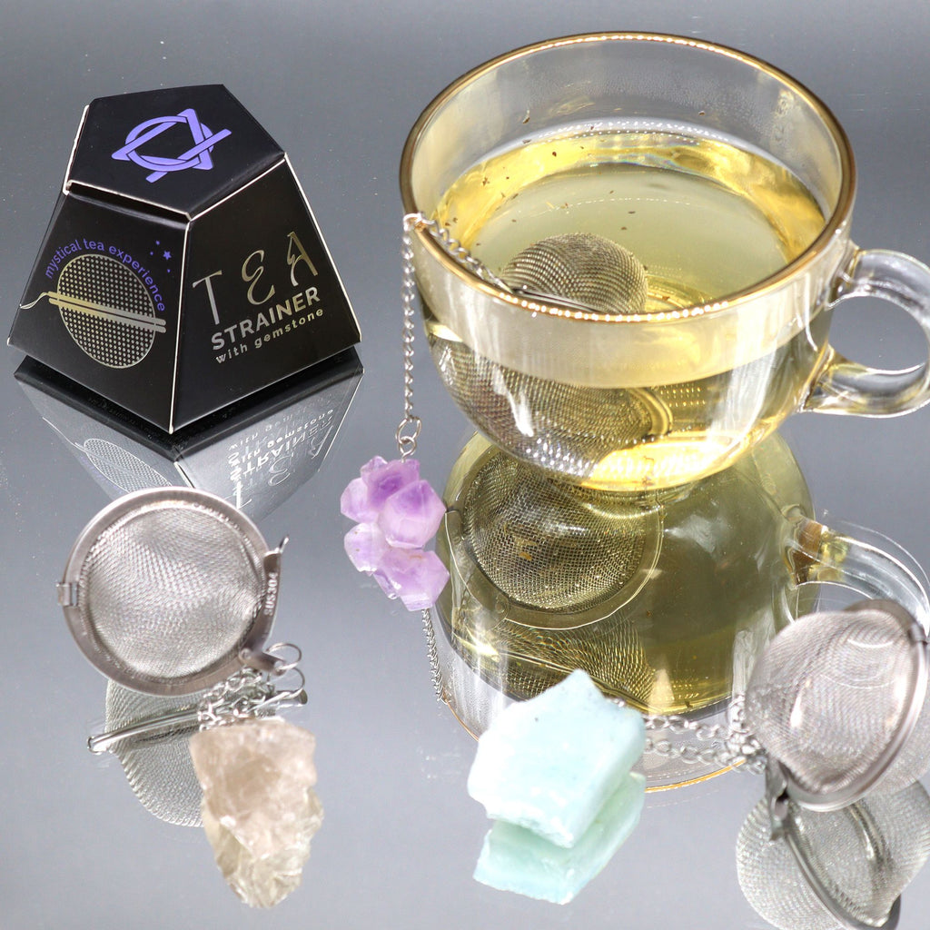 Colador de té con piedra natural Aguamarina