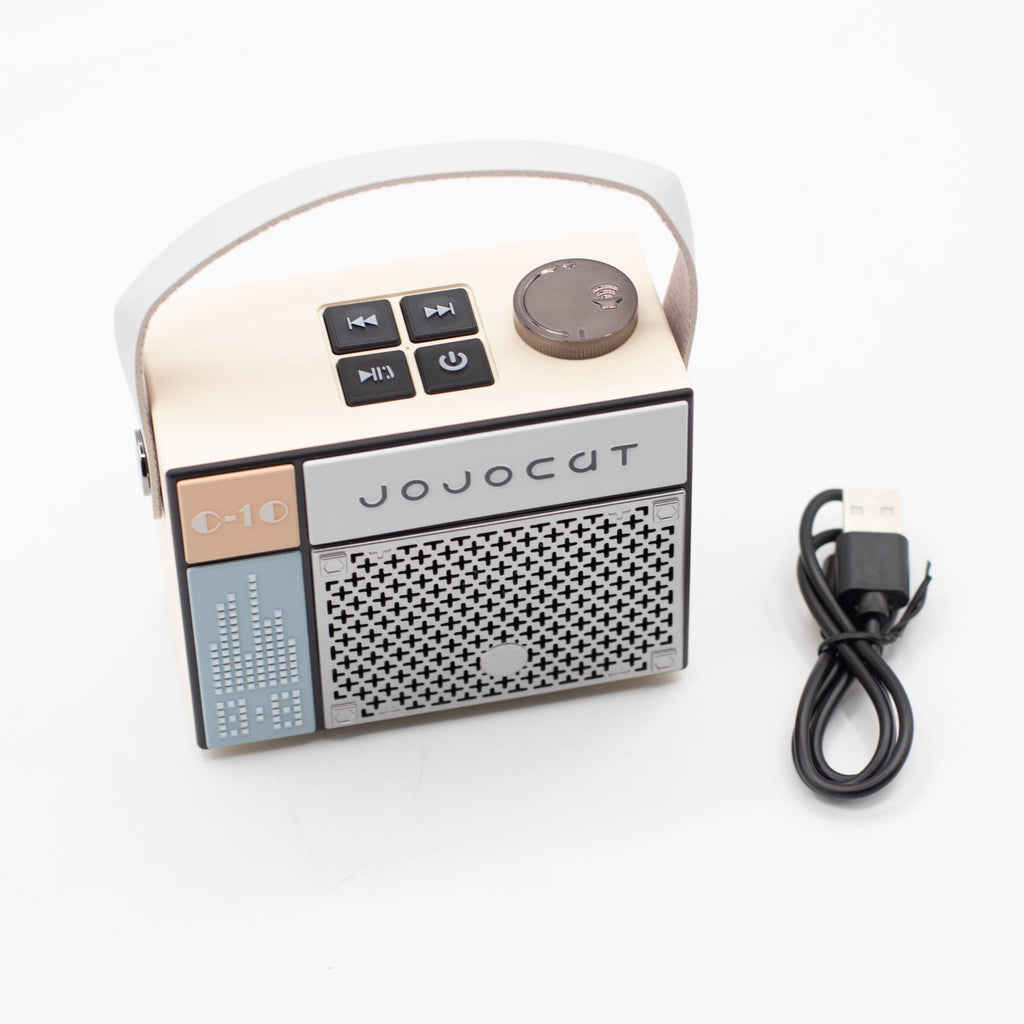 Altavoz retro Bluetooth Jojocut C10 radio portátil con asa y batería recargable