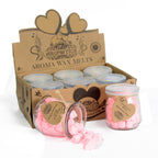 Tabletas de cera aromáticas en corazones de soja geranio y anís en frasco de vidrio