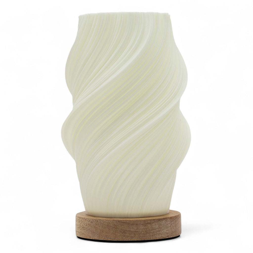 Lámpara de mesa nube trenzada luz cálida USB base de madera