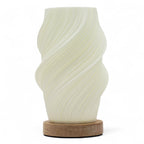 Lámpara de mesa nube trenzada luz cálida USB base de madera