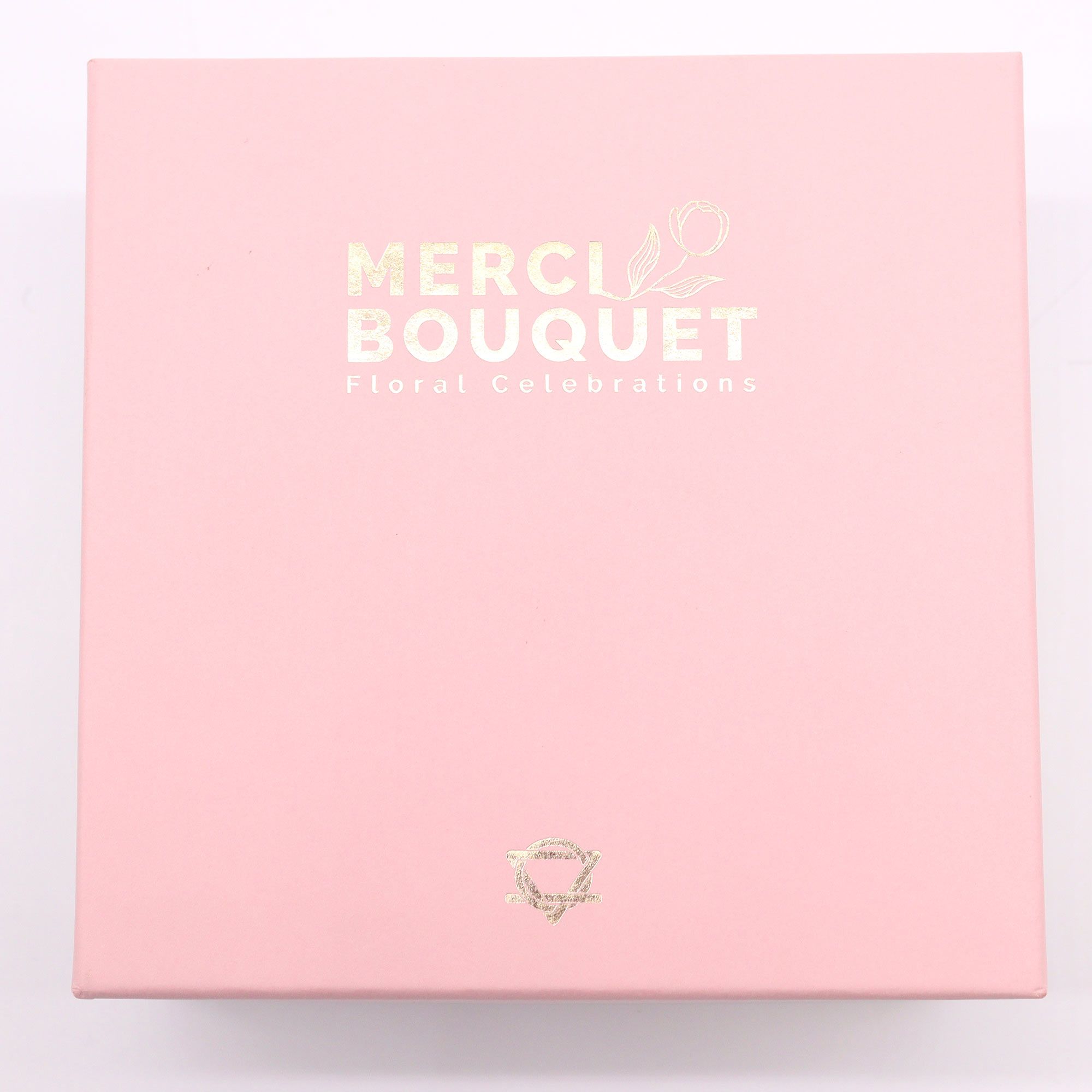 Caja regalo flores de jabón rosas rosa y blanco