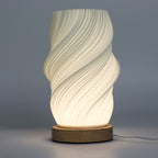 Lámpara de mesa nube trenzada luz cálida USB base de madera