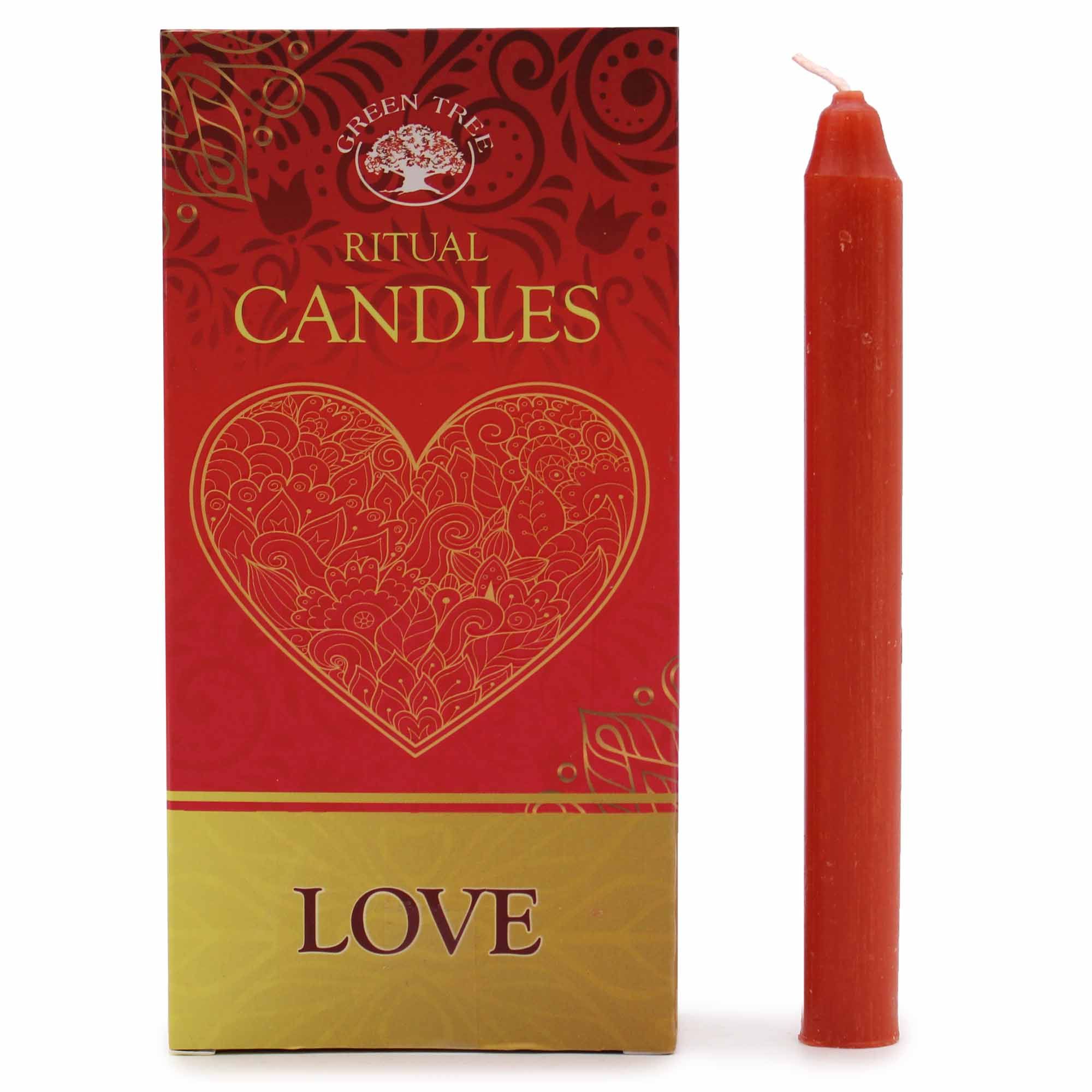 Pack 10 velas rituales de amor rojas para intenciones, autocuidado y regalos especiales