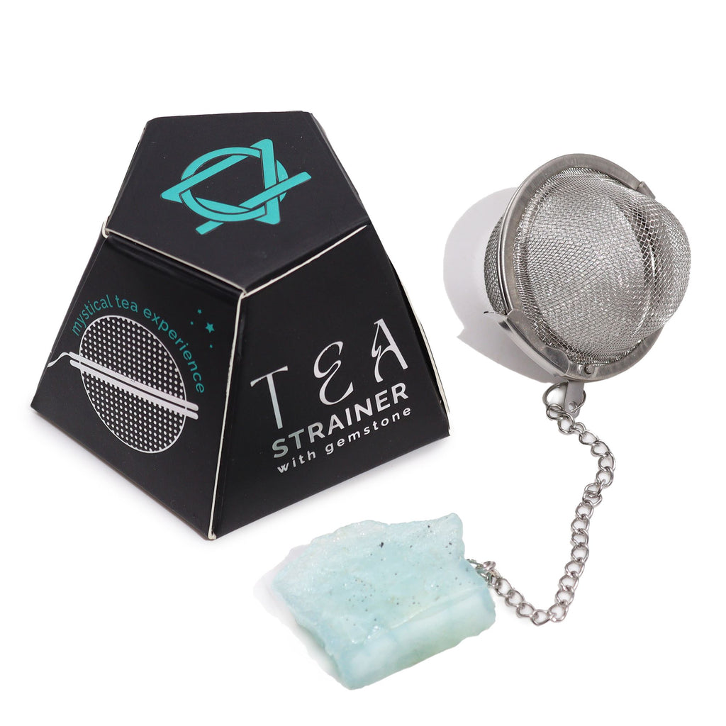 Colador de té con piedra natural Aguamarina