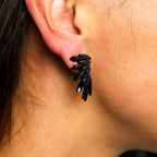 Pendientes alas de hada en cristal negro azabache