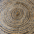 Alfombra Redonda de Yute y Denim Reciclado 90 cm | Hecha a Mano
